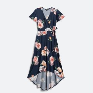 Fortune and Ivy Irene Fauz Wrap Brushed Knit Maxi Dress